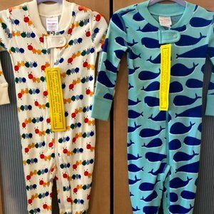 Hanna Andersson Footed Zip Baby Sleepers Size 6-12 months